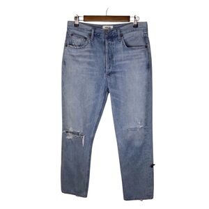 AGOLDE Riley High Rise Straight Crop Jean in Shatter Size 29.